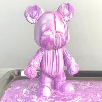 Ours en vinyle de fabrication artisanale, 23/33/53 cm, Spacebear blanc pour peinture fluide DIY avec tirelire, statue blanche, ours peints à la main
