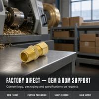 Raccord de compression en laiton massif avec écrou hexagonal et manchon pour ligne d'huile hydraulique, entretien de machines, vente en gros
