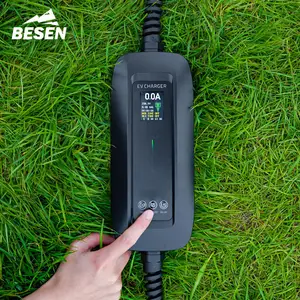BESEN ticari EV taşınabilir araç şarjı IEC 62196-2 tip 2 voltaj izleme Max16A elektrik araç şarj cihazı