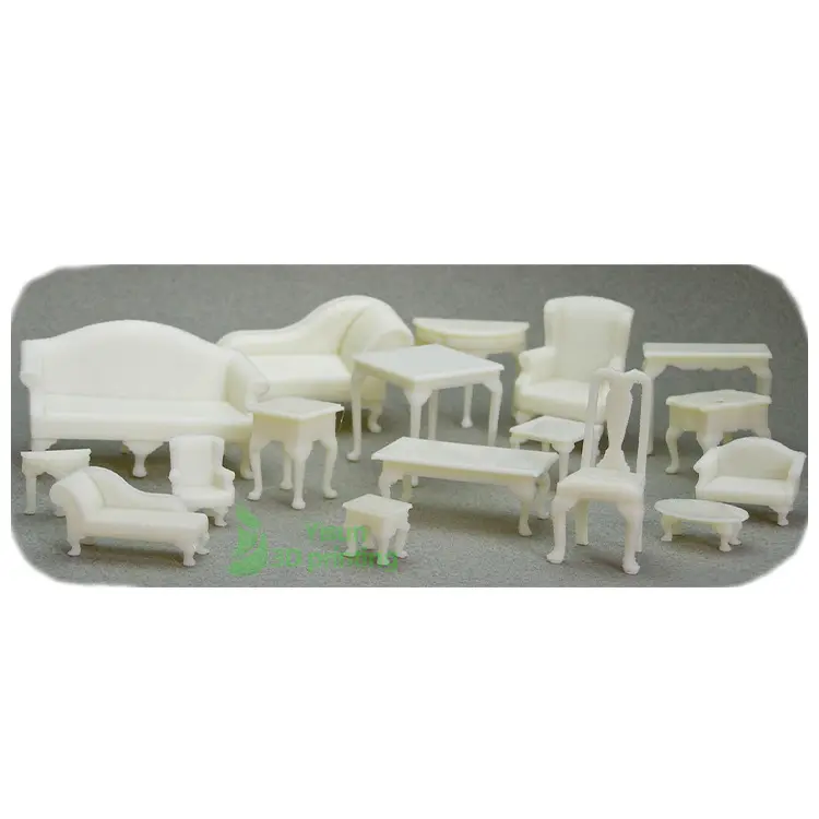 SLA 3D cetak kustom Miniatur prototipe miniatur bangunan & furnitur ABS/Resin/model plastik layanan mesin