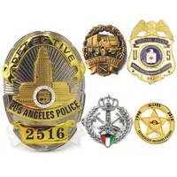 Membuat Petugas Keamanan Logo Polisi Lencana Logam Dompet Pemegang Emas Perak Elang 3d Enamel Logam Paduan Lencana Kustom