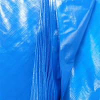 Bâche en PEHD enduite de PE, imperméable, coupe-vent, légère, pour auvent extérieur, avec œillets, bleue