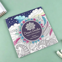 Livre de coloriage mandala pour adultes en papier d'art premium, reliure piquée à cheval, impression personnalisée de la couverture, brochure thérapeutique anti-stress