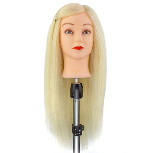 Meilleure qualité 613 # <span class=keywords><strong>tête</strong></span> d'entraînement professionnel avec de longs cheveux épais pratique maquillage coiffure Mannequin poupées <span class=keywords><strong>tête</strong></span> de coiffure - Product Image 5