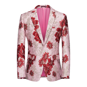 <span class=keywords><strong>Blazer</strong></span> de Costume <span class=keywords><strong>Homme</strong></span> Chic à <span class=keywords><strong>Bouton</strong></span> Unique, Imprimé Floral 3D, Style Décontracté et Habillé pour Mariage - Vente en Gros - Product Image 2