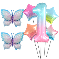 Nouveauté Ballon Gradient papillon Étoilé Figure Feuille Ballon Enfants Fête D'anniversaire Décoration En Gros Ballon