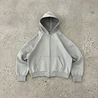 Sudadera con capucha personalizada de lujo, alta calidad, al por mayor, 600 GSM, 100% algodón grueso y pesado, estilo retro, con cremallera, lisa