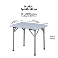 Table pliante carrée portable en HDPE pour 4 personnes, idéale pour le poker, les jeux de cartes, les pique-niques, le camping, les fêtes, les repas en plein air ou en intérieur