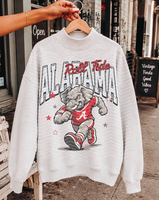 Sweat-shirt vintage à col rond pour le football américain, motif graphique personnalisé de la mascotte du tigre, pull oversize, sublimation personnalisée OEM
