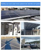 Kit sistem tenaga surya Panel PV silikon monokristalin, 5kW hingga 20kW dengan pengontrol MPPT 10kW untuk penggunaan rumah