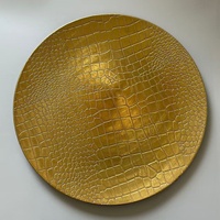 Assiette de présentation exclusive pour le commerce extérieur, motif crocodile texturé, style américain, pour banquets et mariages