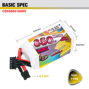 CODDAR 5S 850MAH 19V HV 160C XT30 플러그 FPV 자유형 드론 헬리콥터 RC 레이싱 RC 쿼드 항공기 LiPo 배터리 팩 - Product Image 3