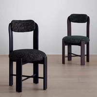 Fauteuil d'appoint rembourré de style rétro avec pieds en bois robustes et tissu bouclé vert, idéal pour la maison