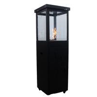 Foyer au gaz gpl carré sans fumée mobile librement Move Freely Gas Patio Heater Black Outdoor Propane Fire Pit for Garden