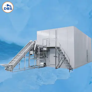 Potato Chips Production Line Instant Fast Quick Freezing French Fries Freon Tunnel Fluidized Bed Freezer