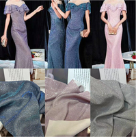 Tissu de luxe confortable en polyester brillant tissé pour jupes et robes de mariée, couleur unie