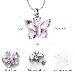 Perhiasan Kremasi Kupu-Kupu untuk Abu - Kalung Urn untuk Abu untuk Wanita - Liontin Kenang-kenangan Abu Perhiasan Memorial Hadiah - Product Image 4