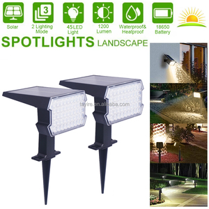 Projecteurs solaires extérieurs étanches IP65 Tayire, 45 LED, éclairage solaire à piquet pour allée, jardin, cour extérieure - Product Image 5