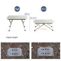 HOMFUL Table de Camping Portable en acier inoxydable Table de Camping pliante Table de pique-nique