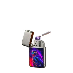 Briquet électrique Falcon X jetable rechargeable 950 mAh Type-C, coupe-vent, sans flamme, allumage plasma, métal, carré, pour extérieur - Product Image 4