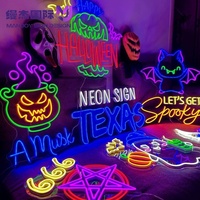 Letrero LED de Neón con Diseño de Fantasma y Calabaza Kawaii, Lámpara de Pared con Alimentación USB, Decoración de Halloween para Habitación Infantil, Hogar, Fiestas, Compatible con OEM