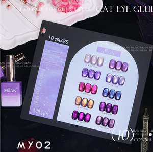 ชุดเจลทาเล็บมินิ 10 สีใหม่จากมิลาน เทรนด์เจลทาเล็บแบบแคทอายสีสันสดใสสำหรับร้านทำเล็บ ไม่เหลือง - Product Image 6