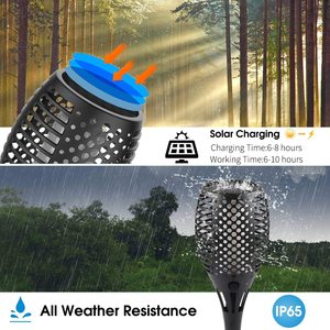 Đèn Pin Năng Lượng Mặt Trời Ngoài Trời Chống Nước IP65 33 <span class=keywords><strong>Led</strong></span> Với Ngọn Lửa Nhấp Nháy Để Trang Trí Lối Đi Trong Vườn Cảnh Quan - Product Image 5