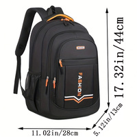 Sac à dos pour ordinateur portable en tissu Oxford imperméable avec fermeture éclair, doublure antichoc en nylon, durable et léger