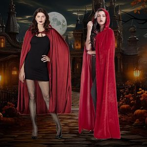 Cổ Điển Màu Đỏ Cape Mui Xe Đầy Đủ Chiều Dài Mềm Cosplay Trang Phục Cho Phụ Nữ Halloween Áo Choàng Màu Đỏ Đường Viền Cổ Áo Dây Kéo Thiết Kế Bao Gồm Váy - Product Image 5