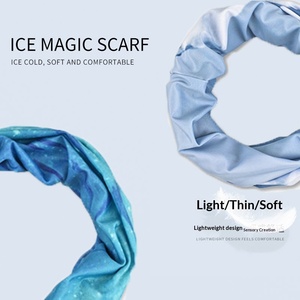 Masque de protection solaire pour le cyclisme, cache-cou unisexe <span class=keywords><strong>en</strong></span> soie glacée, foulard magique pour la pêche, style fin d'été, cache-cou floral - Product Image 4