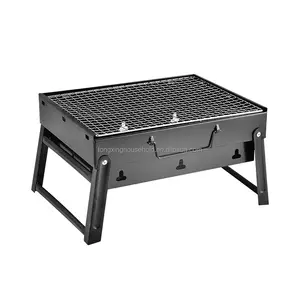 Outdoor Camping Tragbare Metall BBQ Char broiler Hibachi BBQ Tisch Grill Yakitori Faltbare Grill Holzkohle Metall Mesh Box