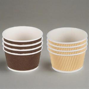 Bol en papier ondulé de haute qualité 240 ml - 1100 ml, bol/gobelet à soupe à double paroi jetable avec couvercle - Product Image 5