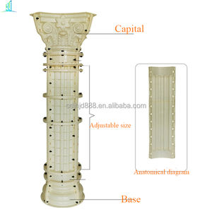 JHJD 복근 플라스틱 금형 디자인 라운드 외부 장식 로마 기둥 기둥 콘크리트 금형 가정용 시멘트 몰딩 빌라 - Product Image 2