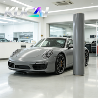 Film de protection automobile gris premium, vinyle adhésif anti-bulles à libération d'air, autocollant décoratif haute performance pour carrosserie