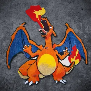 Elegante Großhandel Bereich benutzer definierte handgemachte 3d Charizard Teppich Anime Tufted Hype kleine Boden teppiche