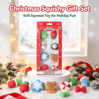 Jouets anti-stress TPR mignons sur le thème de Noël, pack de jouets souples à presser pour la décompression, flocon de neige, pingouin, cadeau de fête