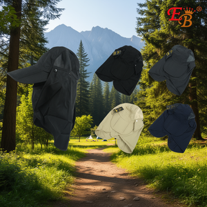 Cappellino da campeggio Eb in tessuto a rete traspirante impermeabile regolabile unisex per attività all'aperto, stile a 6 pannelli, primavera estate - Product Image 2