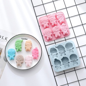 6-Cavity <b>Gingerbread</b> <b>Men</b> Design Silicone Cake Molds Food-Grade Reusable Cute Silicone Magnetic Chocolate, Candy & Ice DIY Mold - Product Image 5