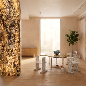 Style industriel, écologique, base en béton poli, dessus en bois, placage en pierre naturelle, design moderne pour la salle de bain d'une villa, décoration murale intérieure - Product Image 4