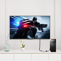 Konverter VGA ke AV RCA Mini Portabel Definisi Tinggi Hitam/Putih 1080p dengan Kabel USB untuk TV dan Komputer Lama