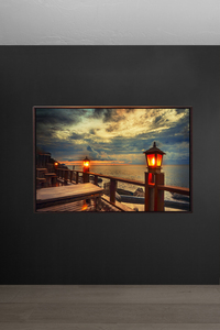 Venta caliente personalizado puesta <span class=keywords><strong>de</strong></span> <span class=keywords><strong>sol</strong></span> Offshore luces Led arte pared decoración lienzo luz Led lienzo pintura arte Led - Product Image 3