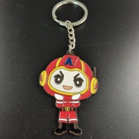Porte-clés personnalisé en alliage de zinc émaillé avec impression UV, motif pompier de dessin animé |   Cadeau d'entreprise pour événement de sécurité incendie, souvenir communautaire
