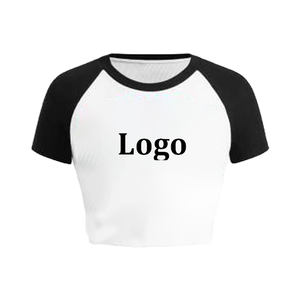 T-shirt court décontracté pour femme avec logo personnalisé, coupe ajustée, pour l'été 2025, en élasthanne/coton imprimé écologique, respirant et à séchage rapide - Product Image 1