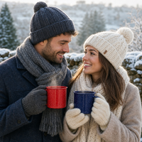 Tasse à café émaillée 12 oz, vaisselle émaillée mouchetée, tasse de camping résistante aux flammes, cadeau de Noël, ensemble couple pour lui et elle, pour l'extérieur