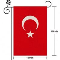 Drapeau de jardin double face personnalisé 12x18 pouces, motif turc, résistant aux intempéries, bannière extérieure