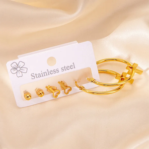 Pendientes de Aro Pequeños con Forma de Corazón Retro Chic, Diseño de Flores, Joyería Ligera para Mujer, para Fiestas, Trabajo y Uso Casual - Product Image 4