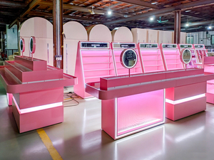 <span class=keywords><strong>Vitrine</strong></span> cosmétique moderne pour salon de beauté, meuble de présentation personnalisé avec éclairage LED couleur, mobilier de magasin de soins de la peau, solution complète d'aménagement. - Product Image 3