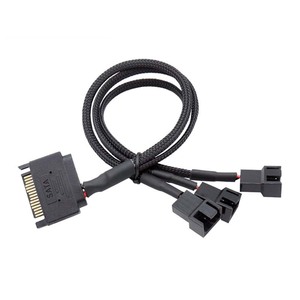 Cantell SATA 15Pin à 3Pin 4Pin 1 à 3 Splitter Hub Converter <span class=keywords><strong>PWM</strong></span> Câble d'alimentation de température 26cm - Product Image 1