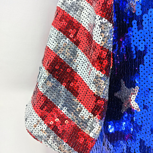 <strong>Sequin</strong> <strong>Crop</strong> <strong>Top</strong> Red <strong>White</strong> &amp; Blue Sparkle for Independence Day - Product Image 6