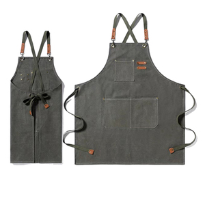 Tabliers de cuisine sans manches en toile de coton pour femmes et hommes, uniforme de <span class=keywords><strong>chef</strong></span>, styliste, café/restaurant, réutilisables, écologiques - Product Image 6